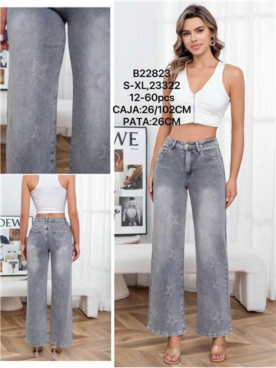 Jeans rectos estrellas strass 2