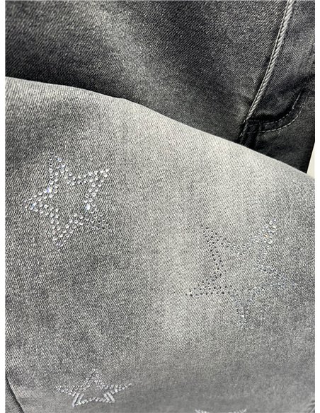 Jeans rectos estrellas strass