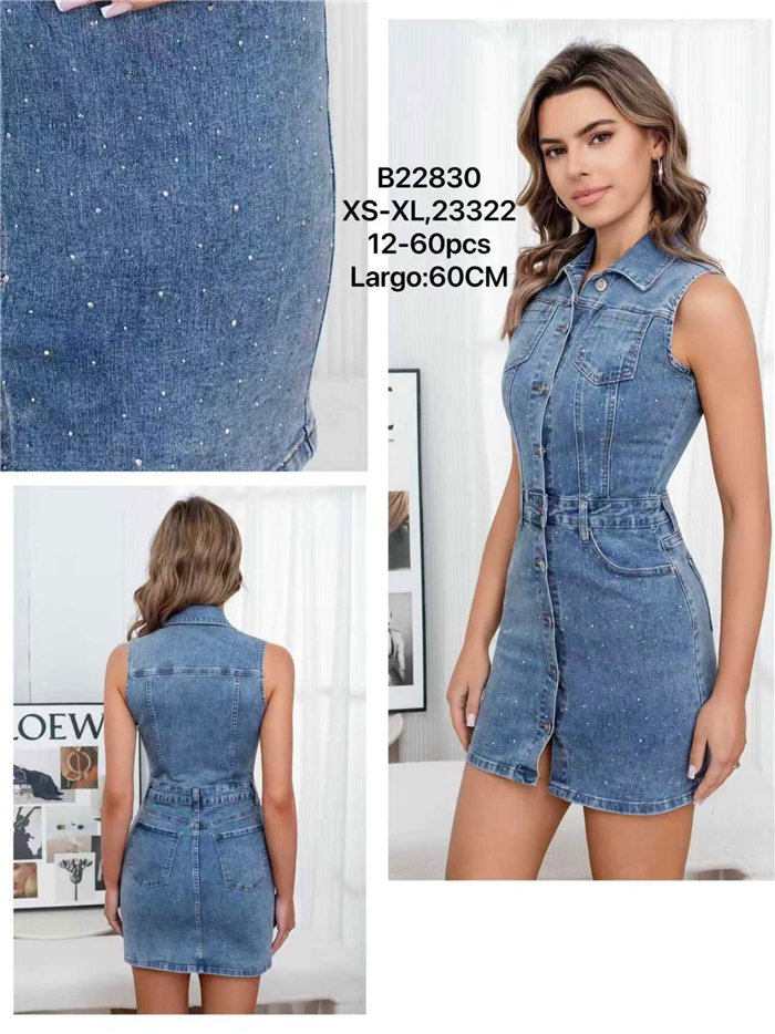 Sparkle denim mini dress