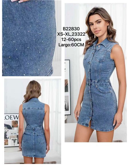 Sparkle denim mini dress