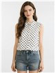 Camicetta senza maniche in raso a pois
