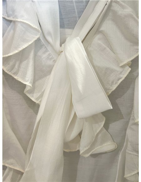 Rüschenbluse mit Schleife