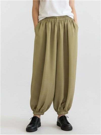 Pantalón bombacho fluido