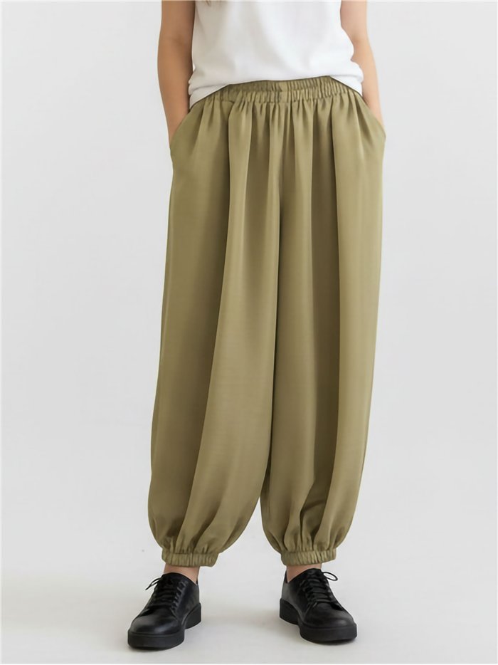 Pantalón bombacho fluido