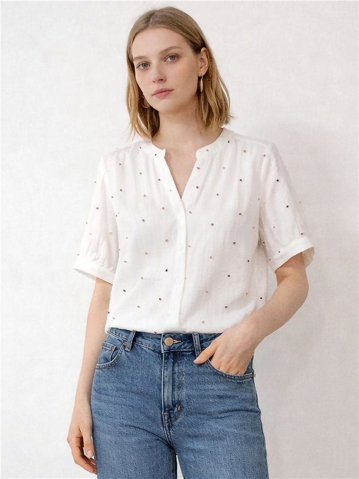 Blusa plumeti bordados