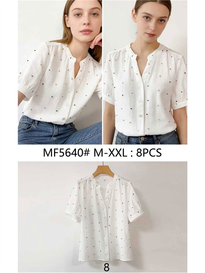 Blusa plumeti bordados