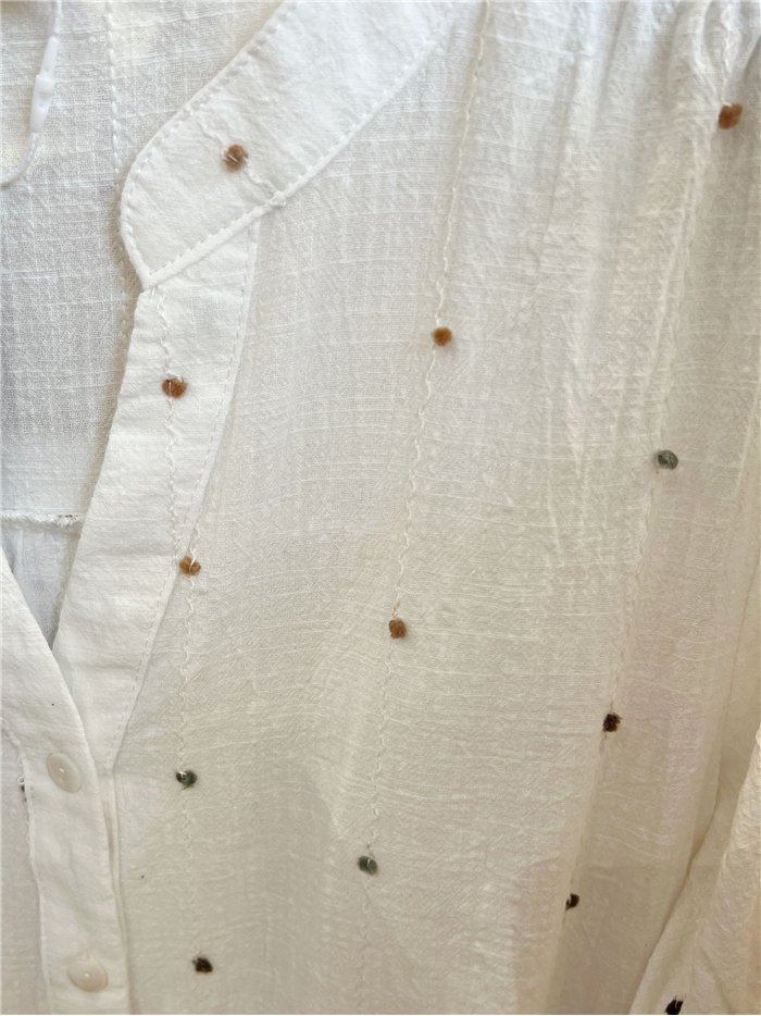 Blusa plumeti bordados