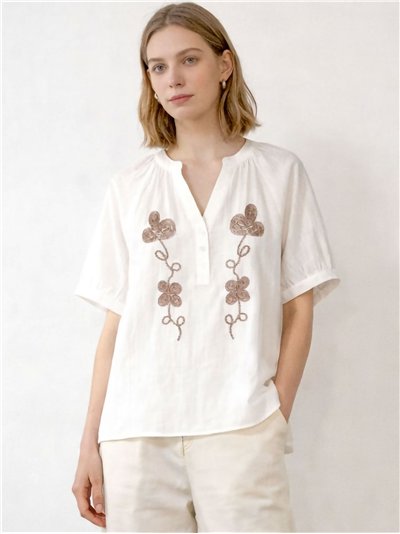 Blusa bordada flores