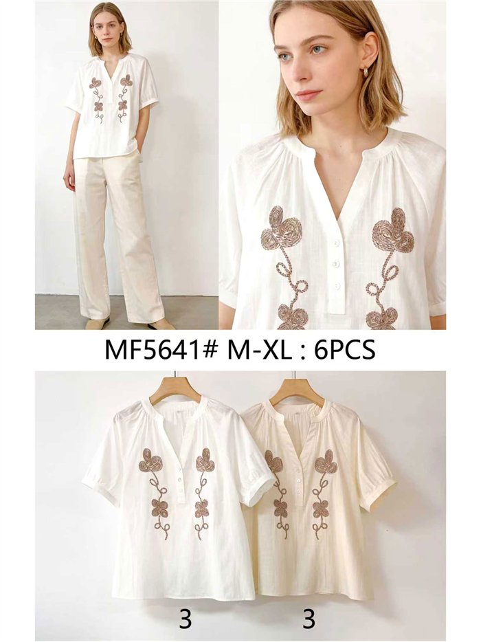 Blusa bordada flores