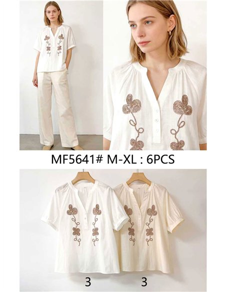 Blusa bordada flores