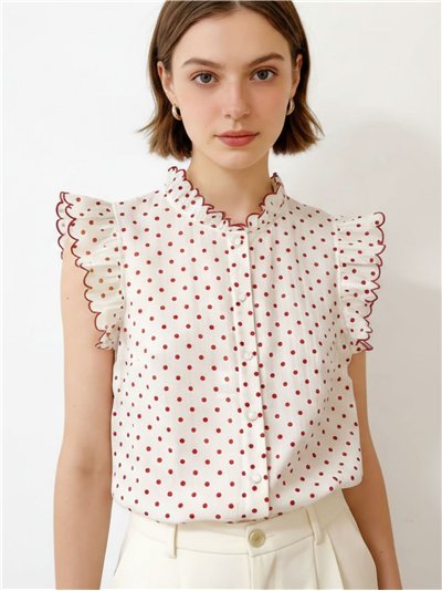 Blusa lunares volante