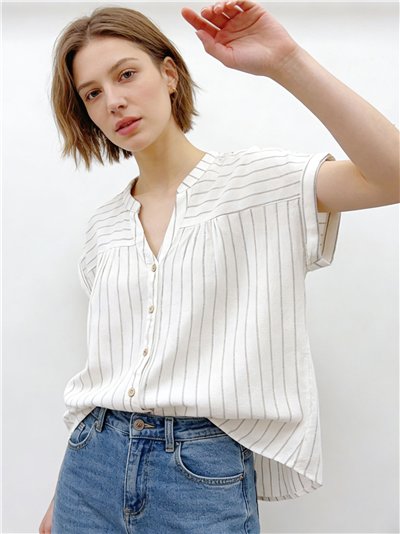 Blusa rayas botonadura