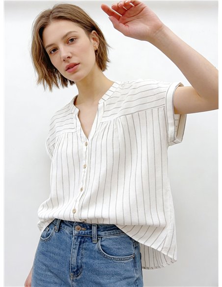 Blusa rayas botonadura