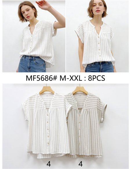 Blusa rayas botonadura