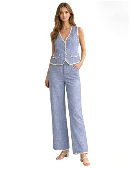 Conjunto chaleco vivo ondulado y pantalón