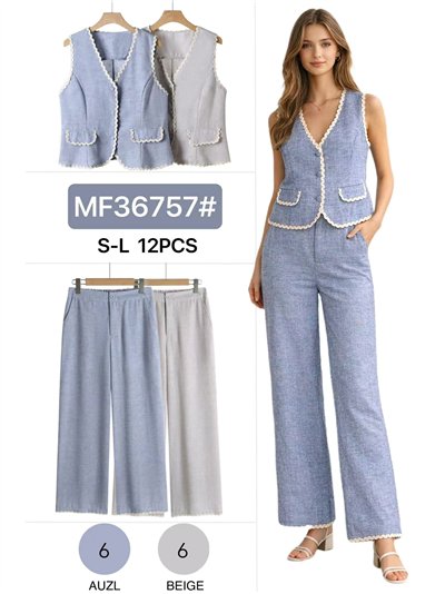 Conjunto chaleco vivo ondulado y pantalón 2