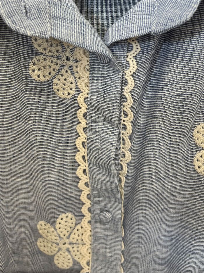 Daisy embroidered shirt dress