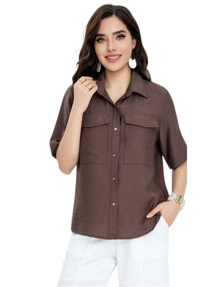 Blusa fluida con bolsillo