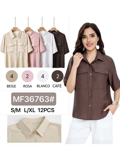 Blusa fluida con bolsillo 2