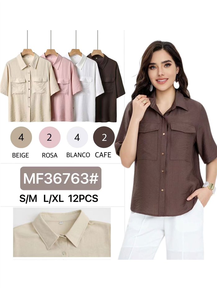 Blusa fluida con bolsillo