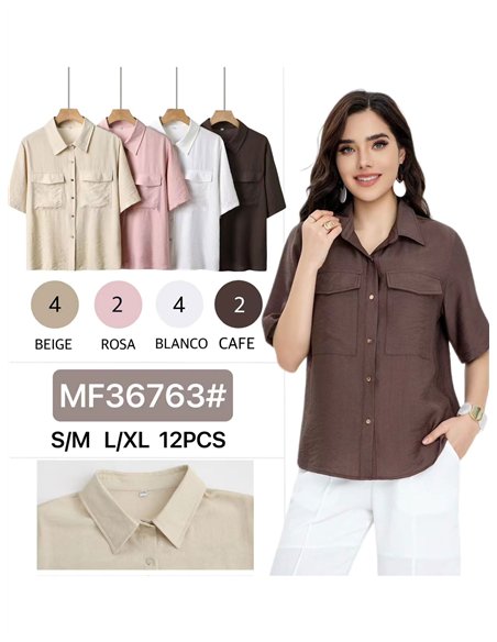 Blusa fluida con bolsillo