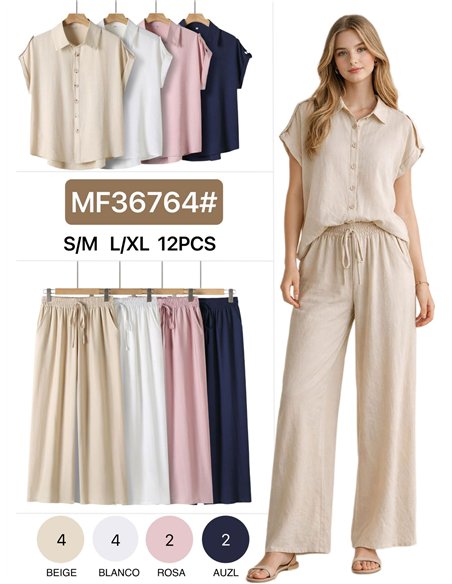 Conjunto camisa ligera y pantalón