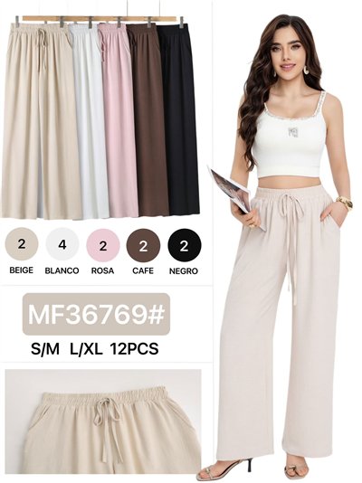 Pantalón wide-leg con cordón 2