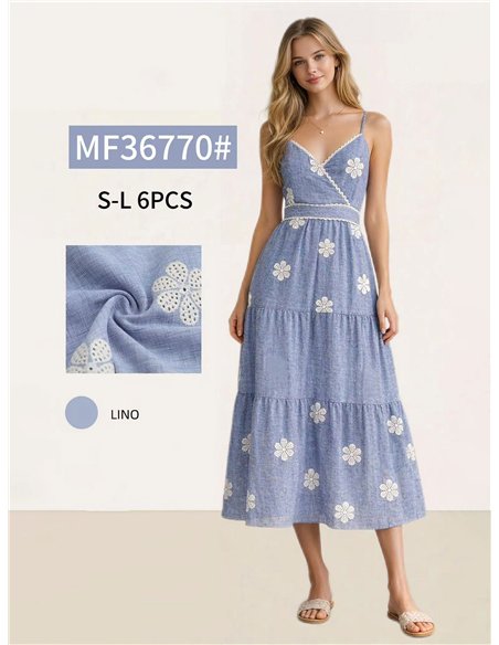 Daisy embroidered midi dress