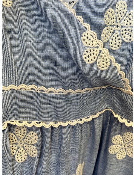 Daisy embroidered midi dress