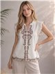 Blusa boho bordada con lentejuelas
