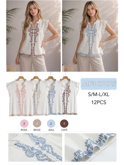 Blusa boho bordada con lentejuelas 2