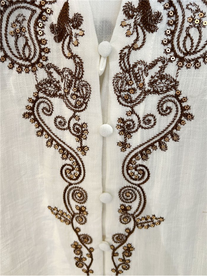 Blusa boho bordada con lentejuelas