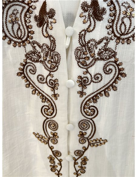Blusa boho bordada con lentejuelas