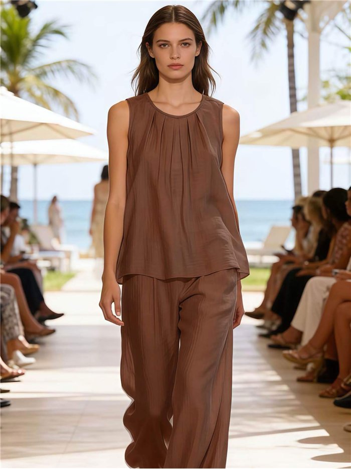 Completo composto da top e pantaloni effetto stropicciato