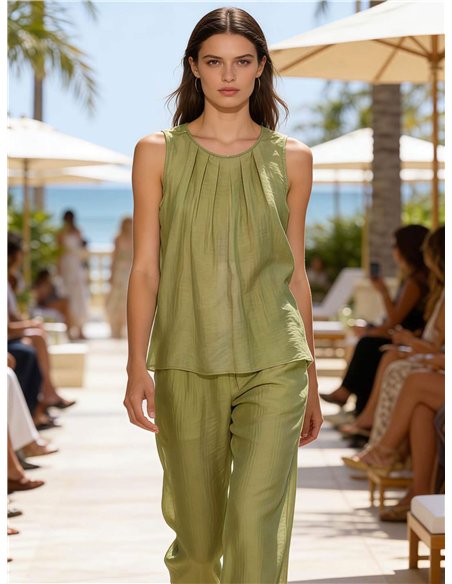 Completo composto da top e pantaloni effetto stropicciato