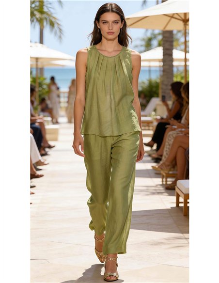 Completo composto da top e pantaloni effetto stropicciato