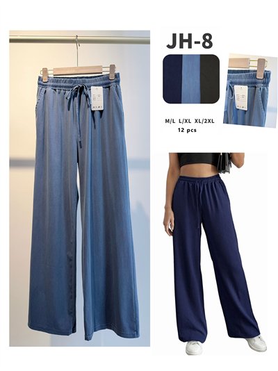 Pantalón wide-leg efecto denim tencel con cordón 2