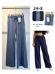 Pantalón wide-leg efecto denim tencel con cordón