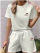 Conjunto camiseta con bordado love y short