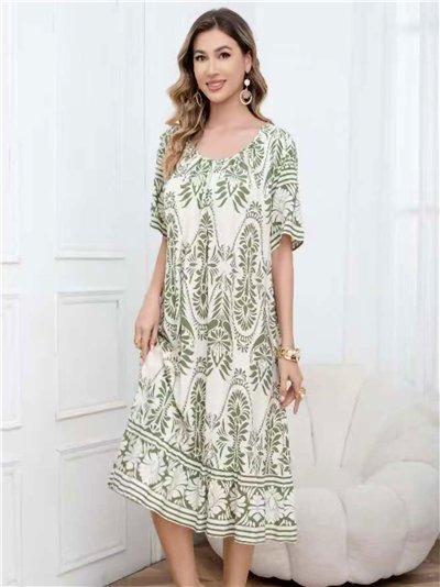 Vestido midi estampado boho talla grande