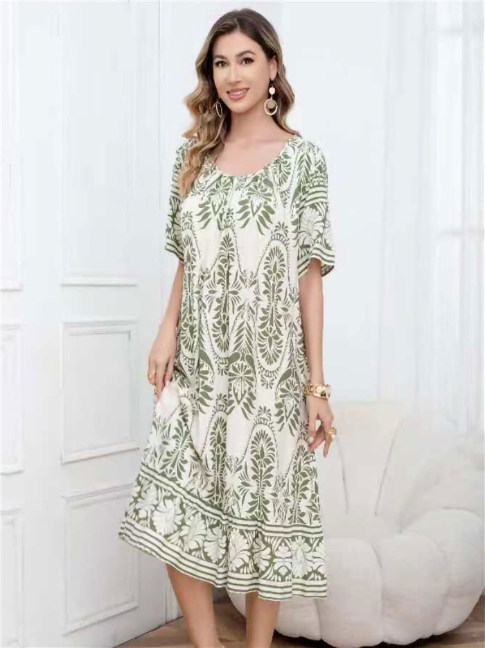 Vestido midi estampado boho talla grande
