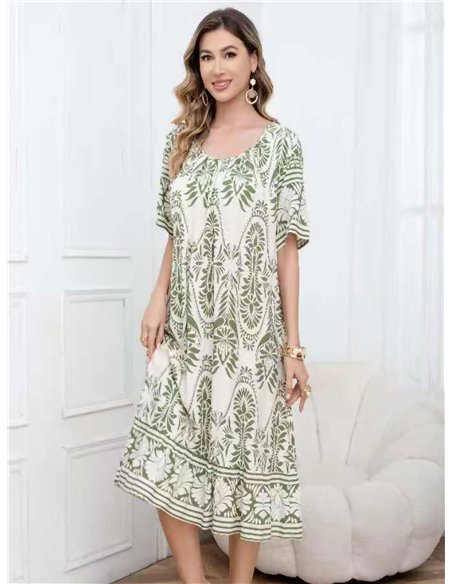 Vestido midi estampado boho talla grande