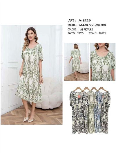 Vestido midi estampado boho talla grande 2