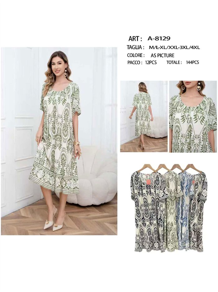 Vestido midi estampado boho talla grande