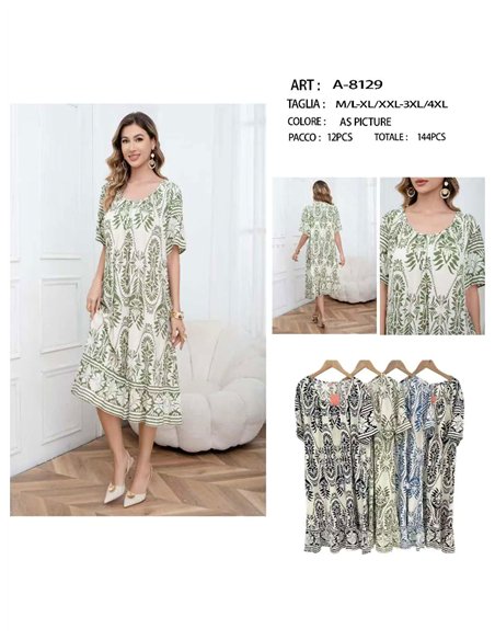 Vestido midi estampado boho talla grande