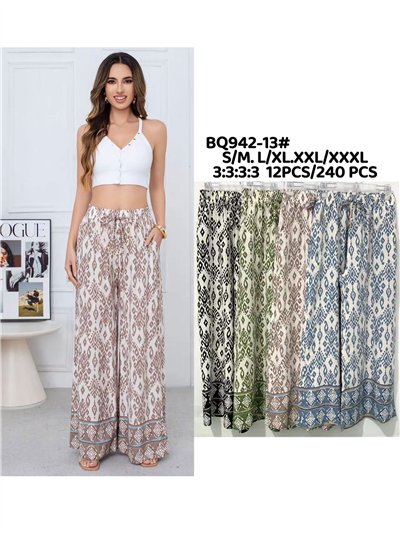 pantalon palazzo à imprimé ethnique 2