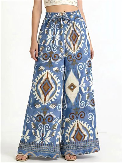 Pantalón palazzo estampado geométrico