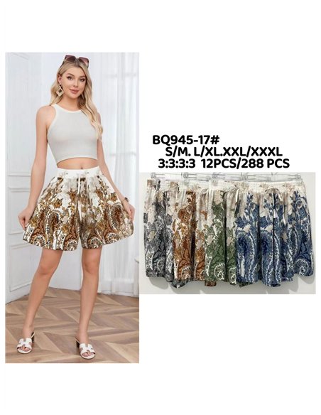 Short amplio estampado paisley