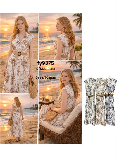 Vestido camisero midi sin mangas con cinturón 2