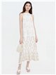 Vestido maxi halter bordado